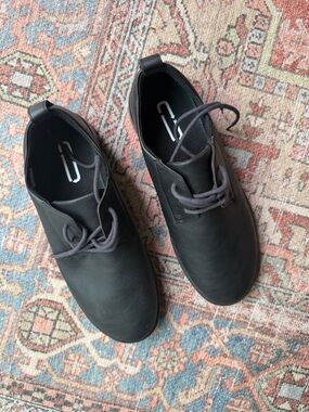 Men's Black Leather Derby Shoes - Comfortable Everyday Oxford Style